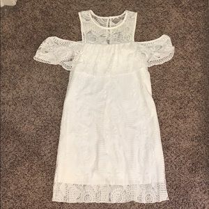 White lace dress off the shoulder